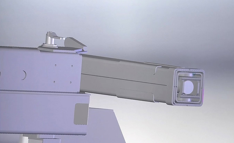 White crane boom quality inspection showing performance test and safety device installation
