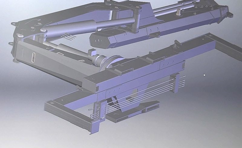 3D CAD design of truck mounted crane boom for custom engineering and parameter optimization